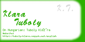 klara tuboly business card